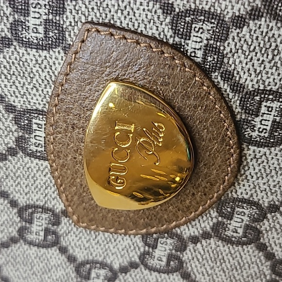 GUCCI PLUS VINTAGE 70'S ZIPPER TOP TOTE/COATED CANVAS/WEB SHERRY/EXCELLENT COND - Picture 7 of 17